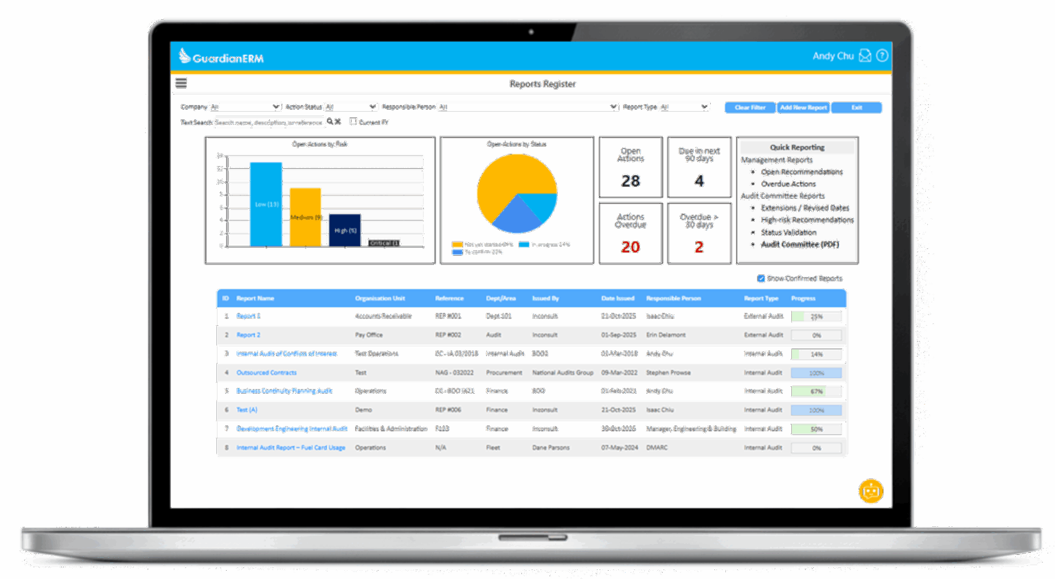 Audit & Risk Action Tracking Software